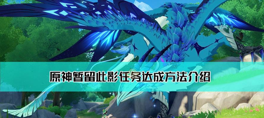 原神特殊留影机任务（探索特殊留影机功能）