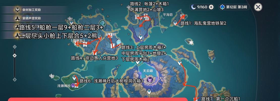 《原神》圣遗物调查点狗粮快速收集路线一览（从零开始）